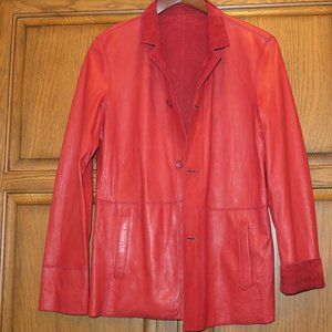 Vera Pelle Italian Leather & Suede Red Reversible